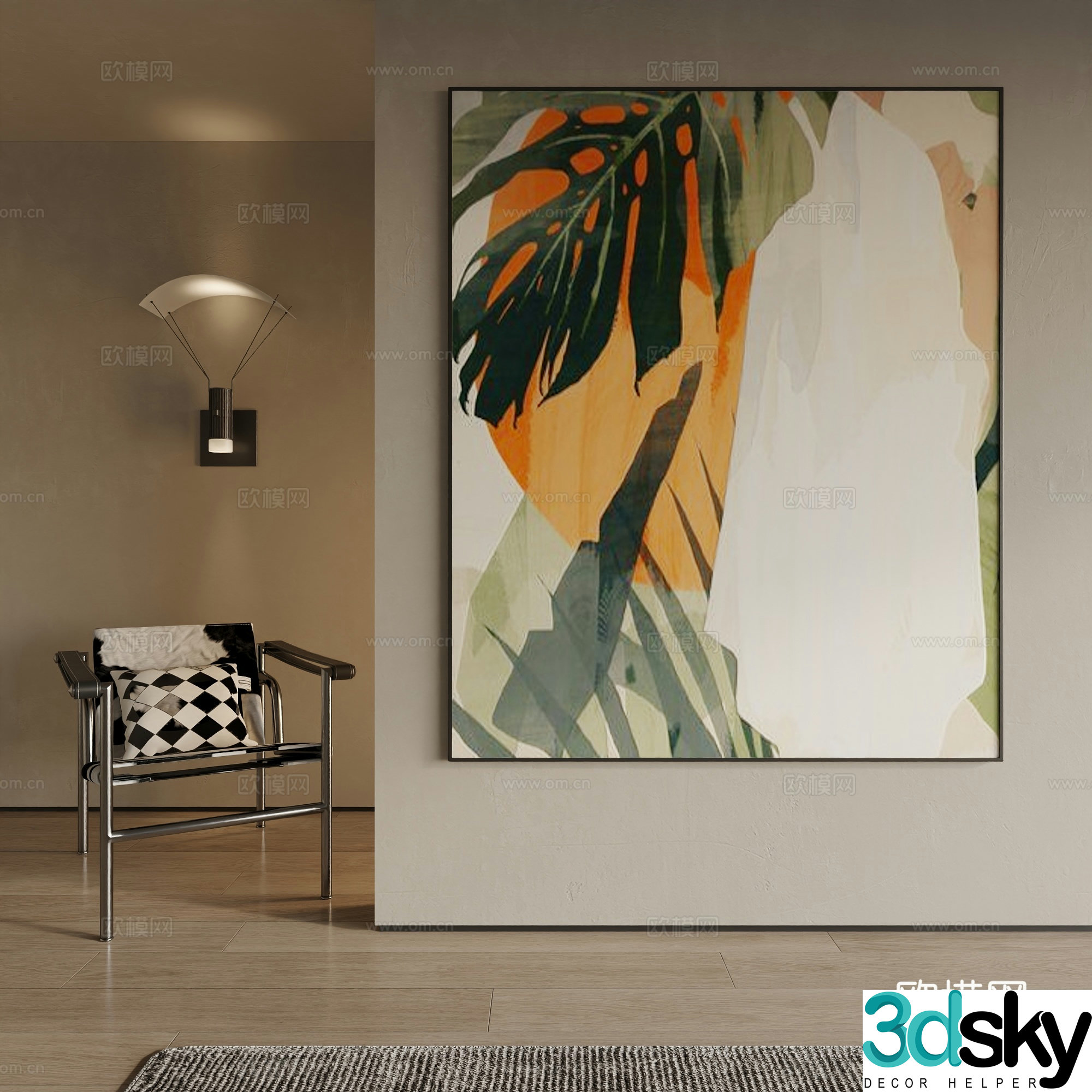 Modern decorative painting 3d model