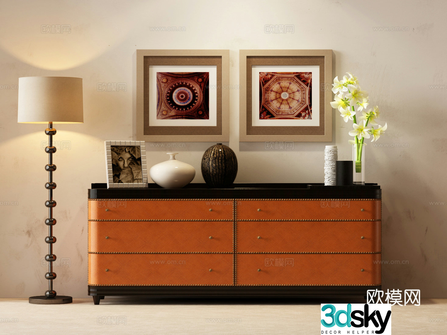 Modern Italian chest of drawers Modern Italian decorative cabinet 3d model