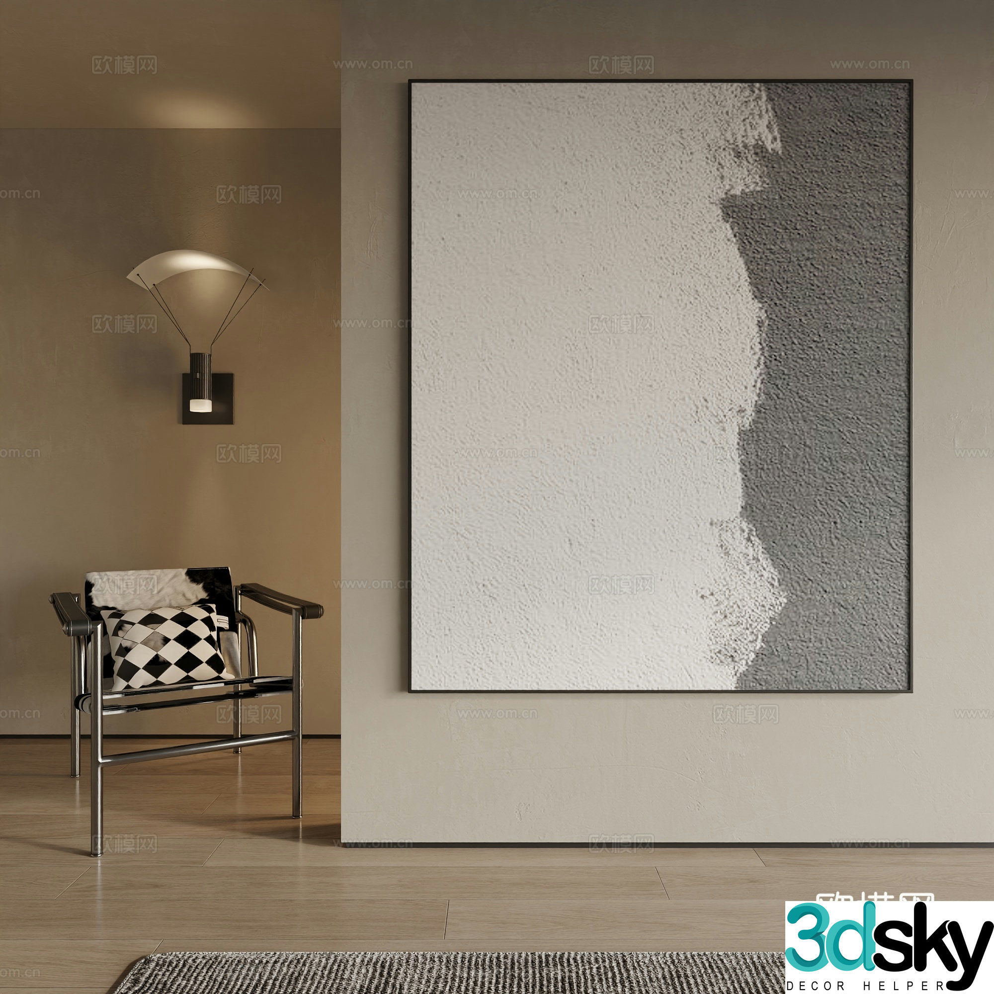 Modern decorative painting 3d model