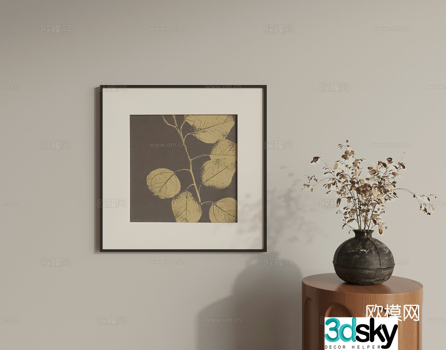 3D model of hanging painting ornaments