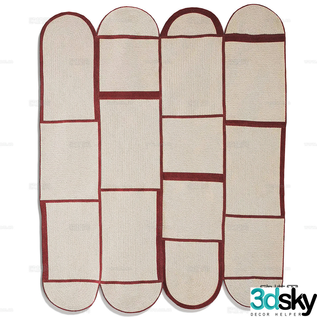 Fabric carpet blanket special shape carpet children’s carpet children’s house carpet retro carpet 3d model