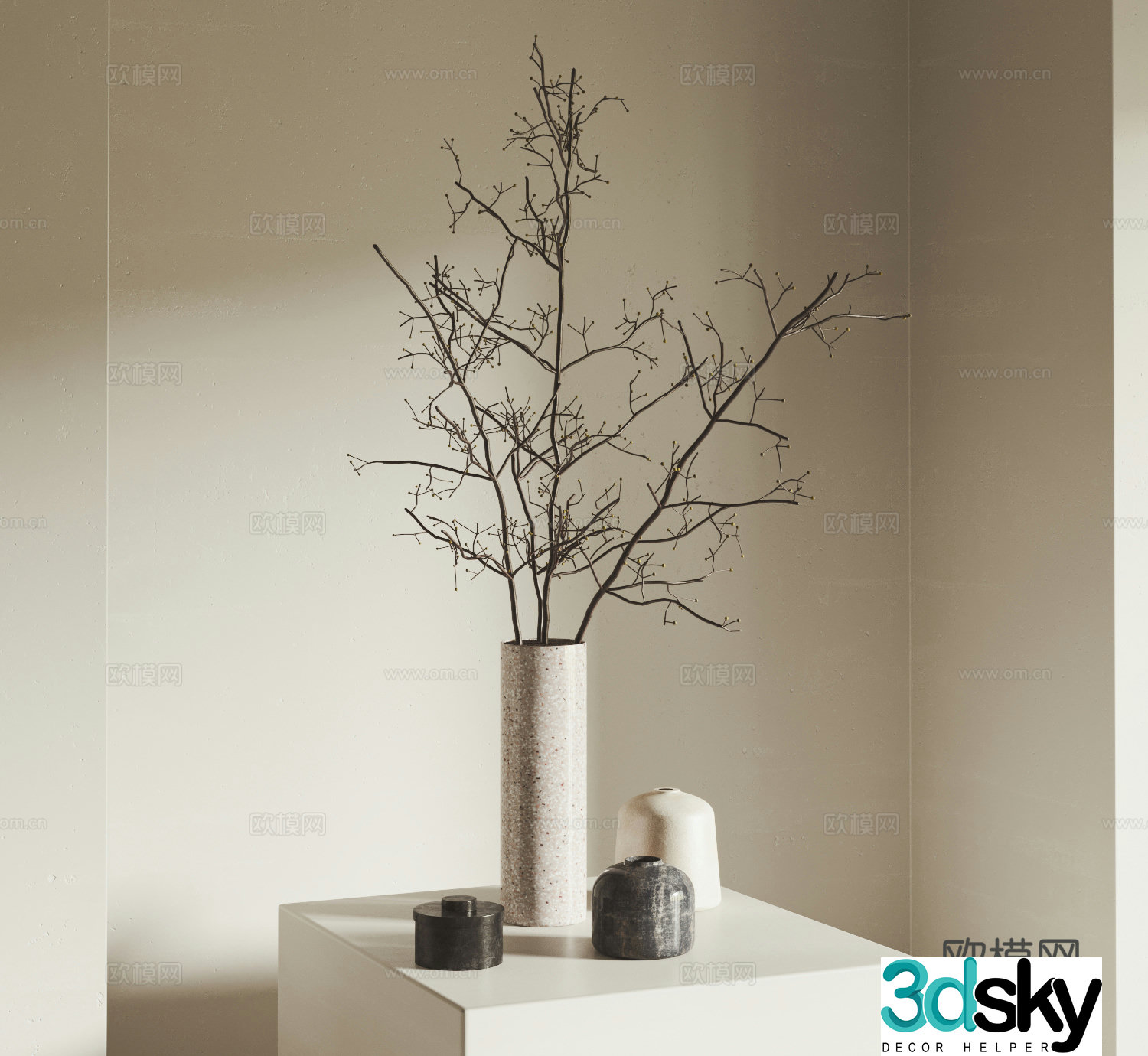 Wasabi Ceramic Vase Dining Table Ornament Porch Ornament Dry Branch Vase Ceramic Vase 3D Model