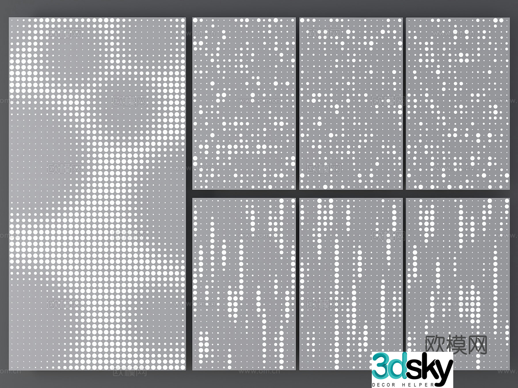 Gradient orifice plate random punching plate perforated wall panel luminous punching plate hollow plate punching plate 3D model