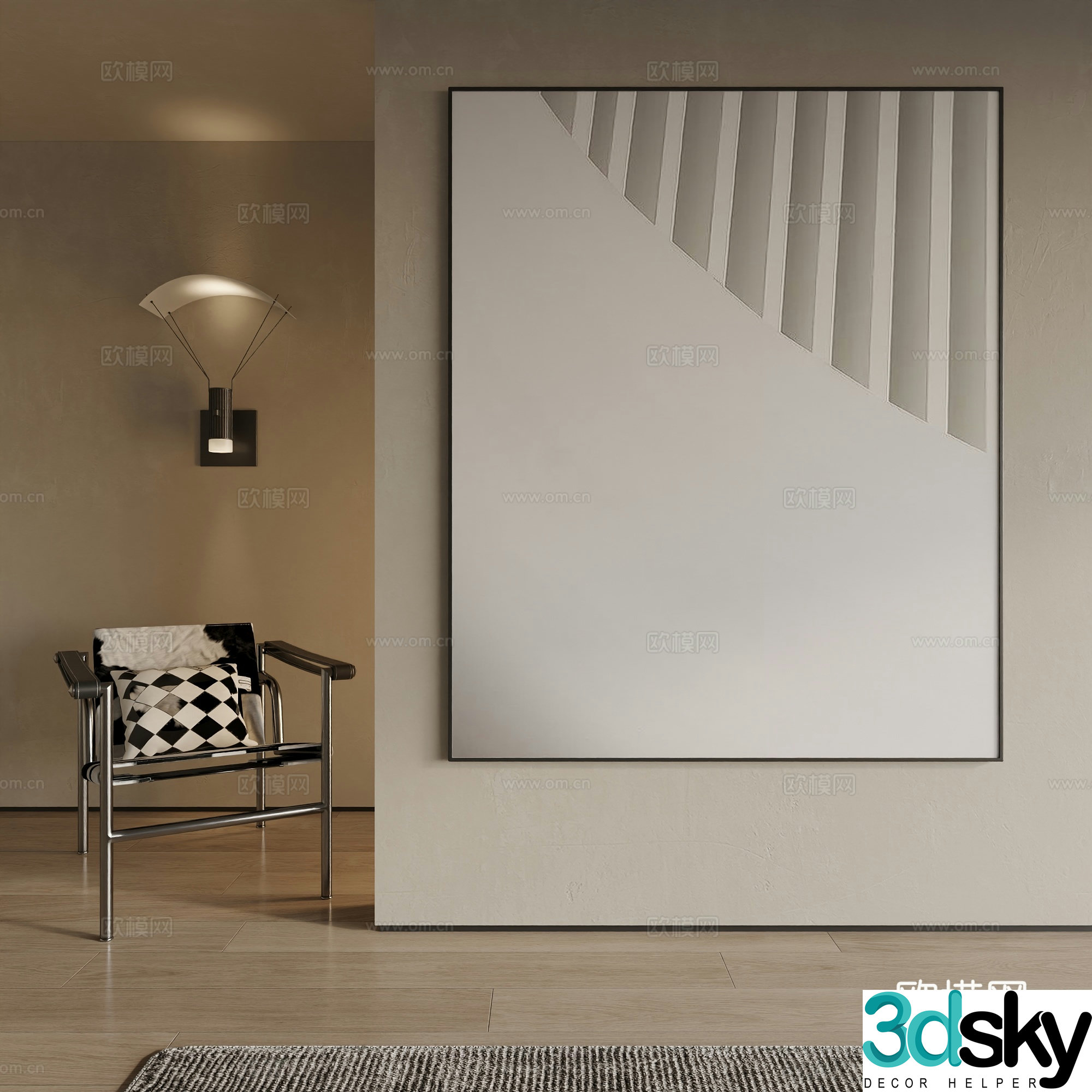 Modern decorative painting 3d model