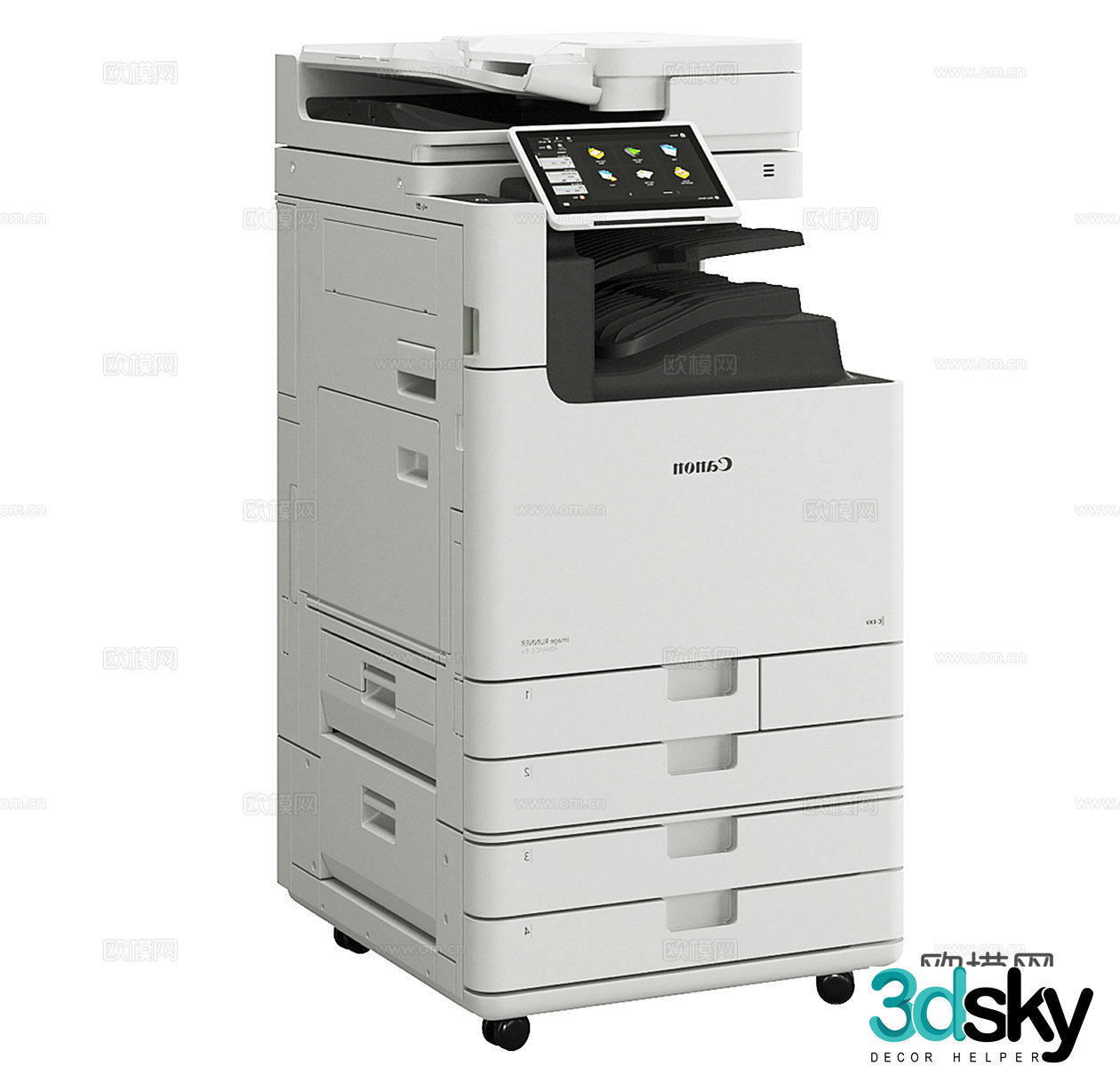 Large printer Small printer Mini printer Copier Office equipment Fax machine 3d model