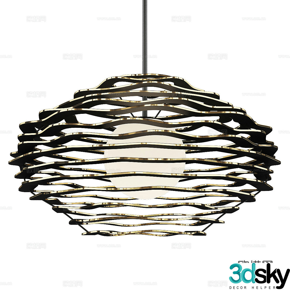New Chinese Luma Chandelier 3D Model