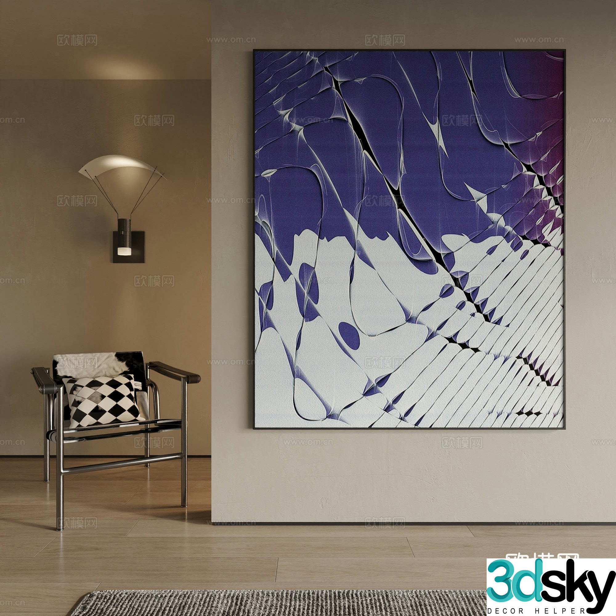 Modern decorative painting 3d model