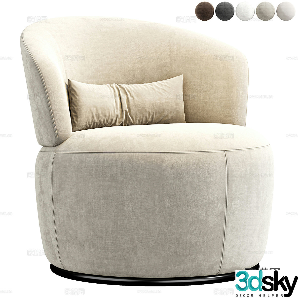 Modern light luxury Amber Boucle lounge chair 3d model