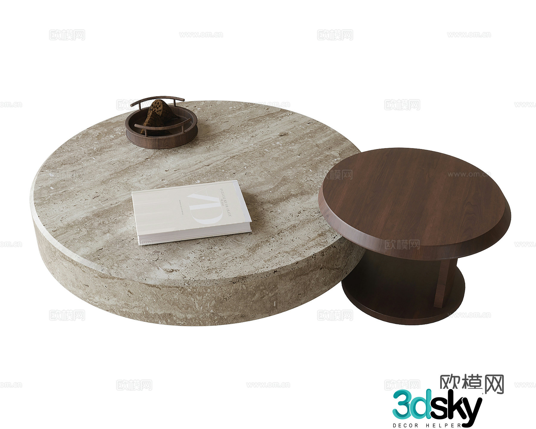 Modern coffee table round coffee table 3d model