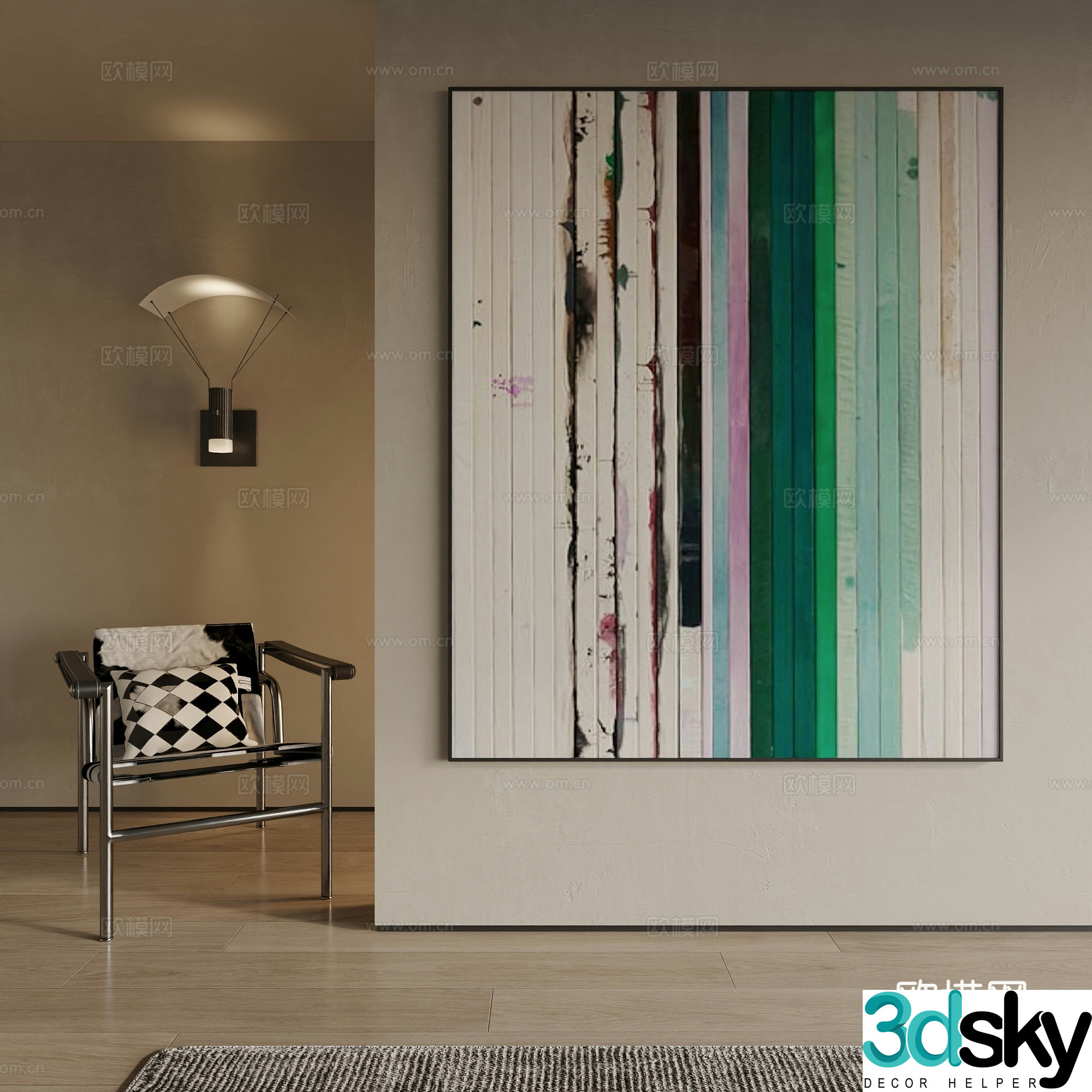 Modern decorative painting 3d model