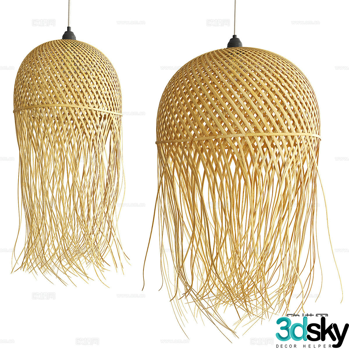 B&B chandeliers rattan chandeliers bamboo chandeliers restaurant chandeliers Southeast Asian chandeliers hotel chandeliers 3D model