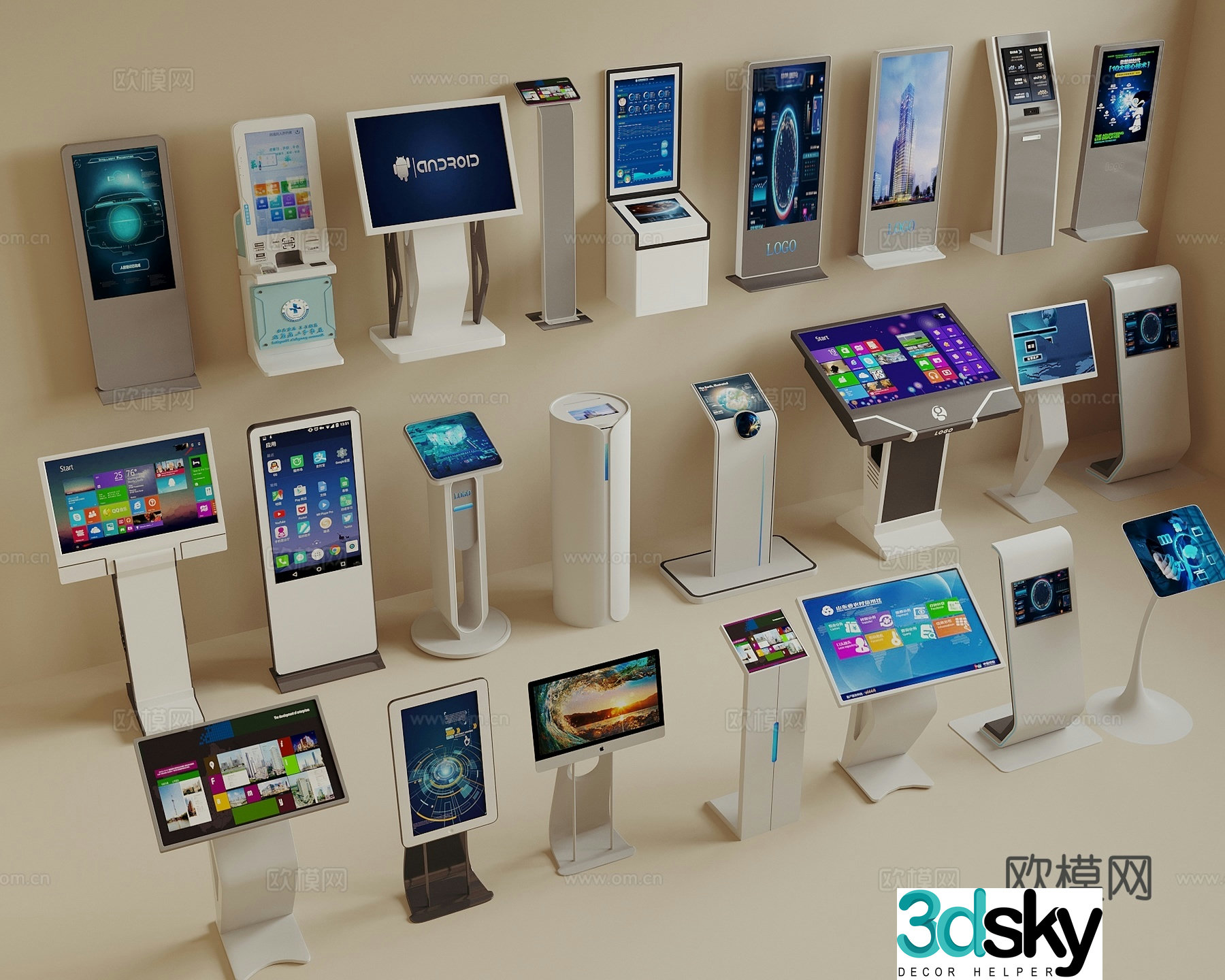 All-in-one machine Number calling machine Touch all-in-one machine Query machine 3D model