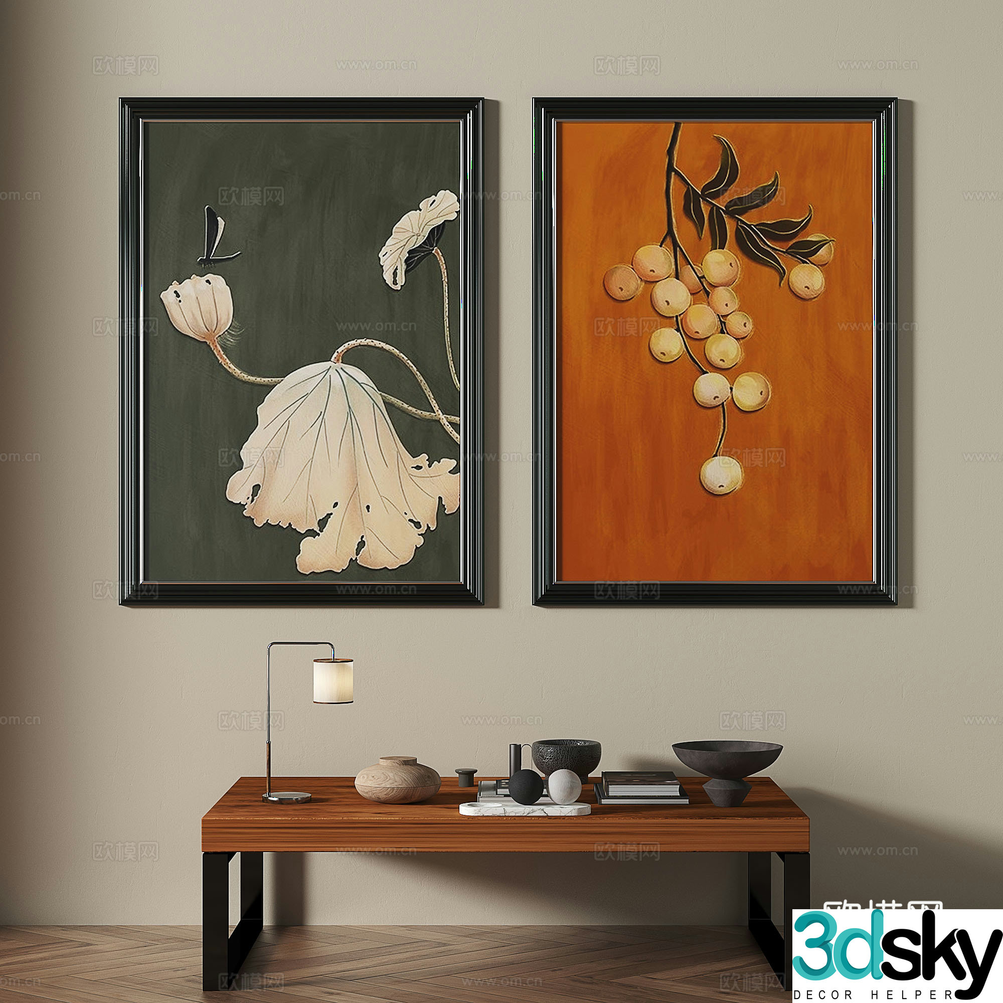 Modern medieval decorative painting 3d model