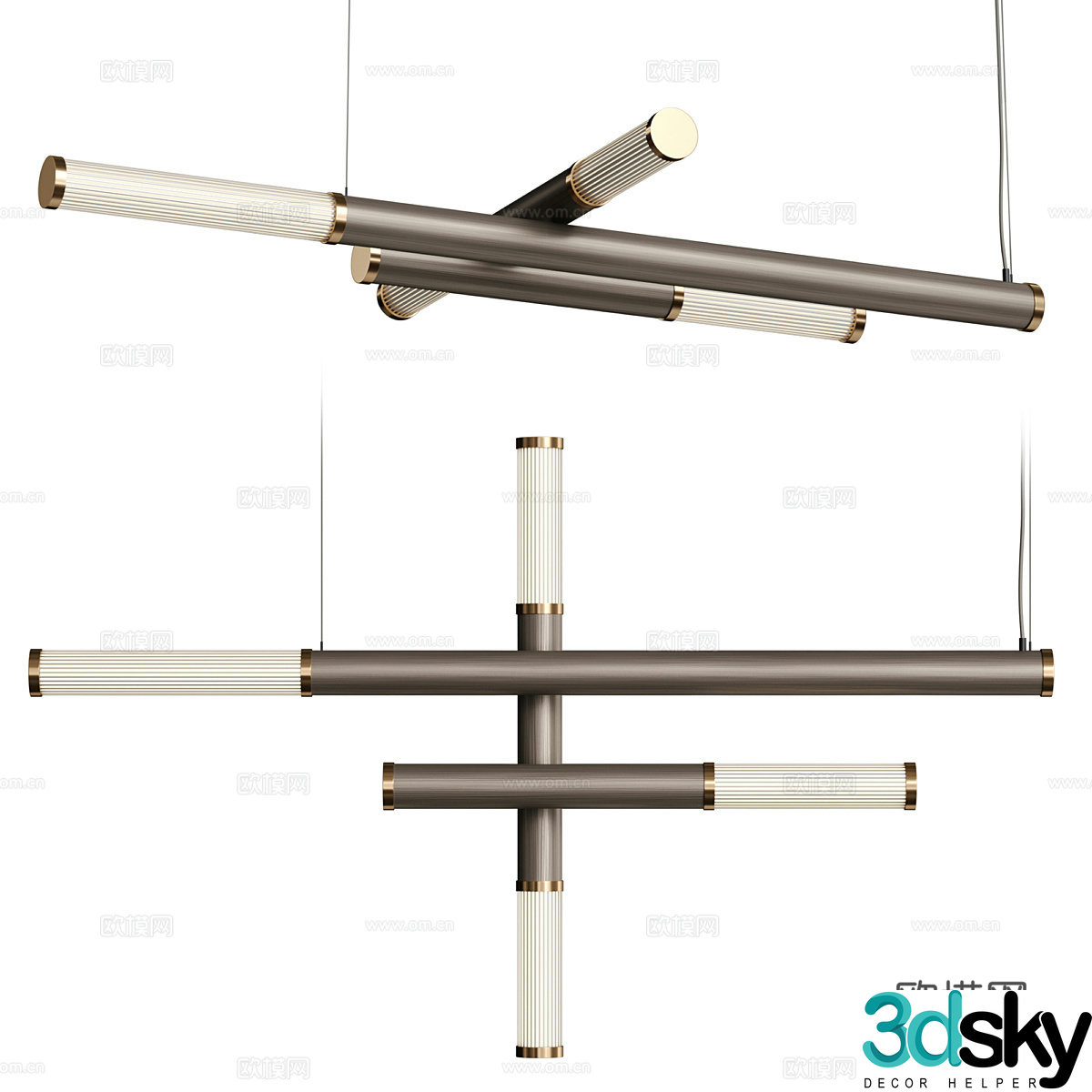Chandelier combination Creative chandeliers Restaurant chandeliers Bar chandeliers Bedroom chandeliers Living room chandeliers 3D model