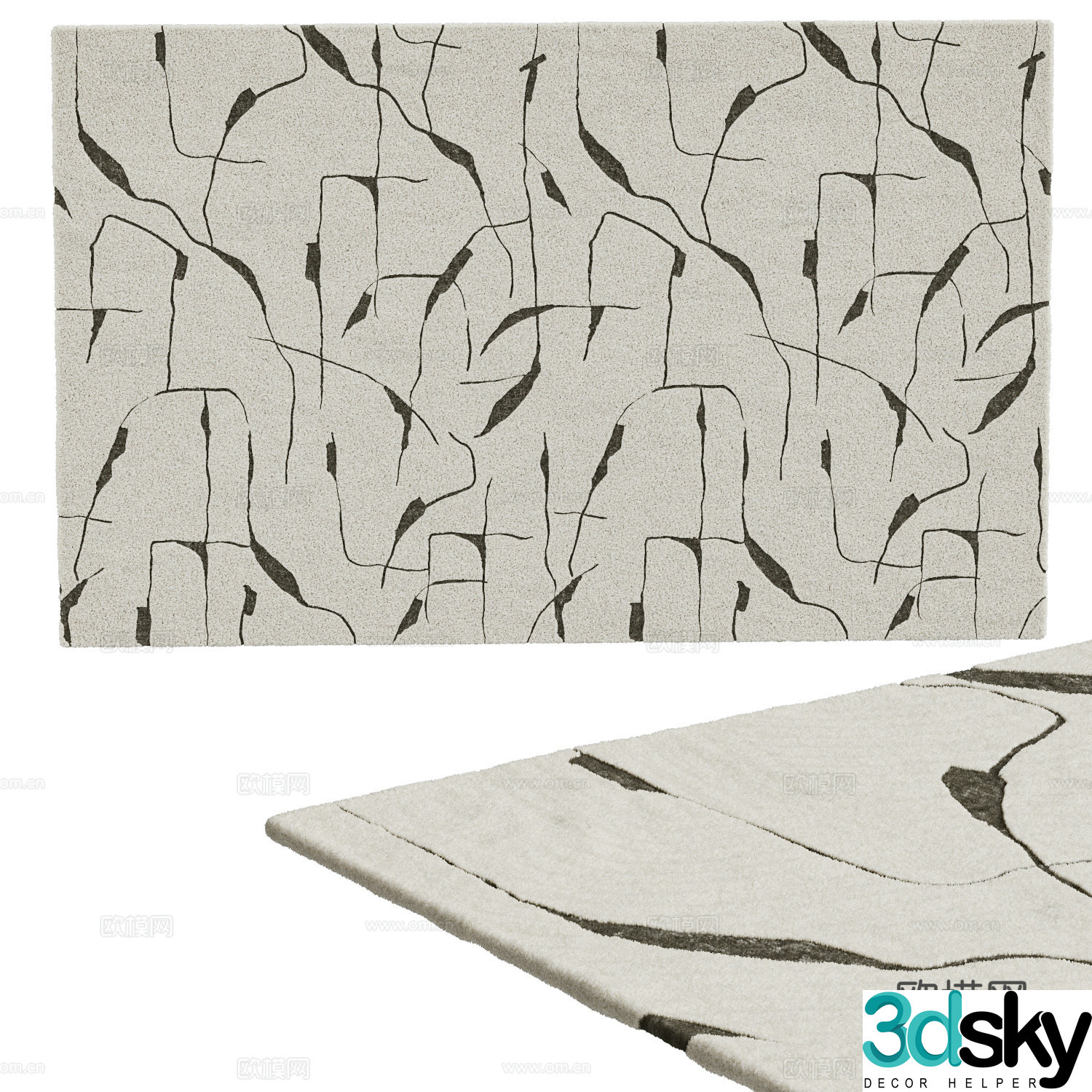 Middle-aged carpet 3d model