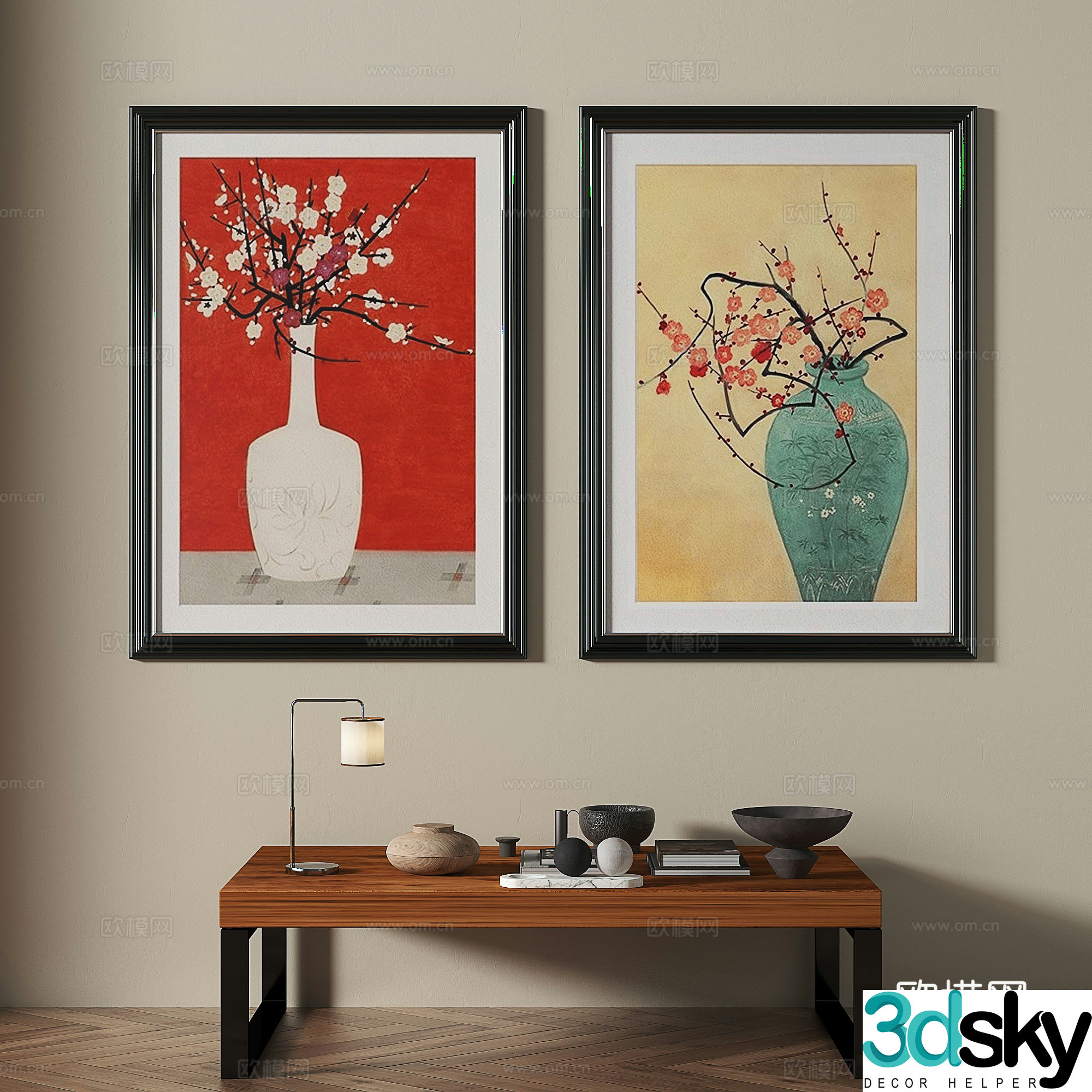 Modern medieval decorative painting 3d model