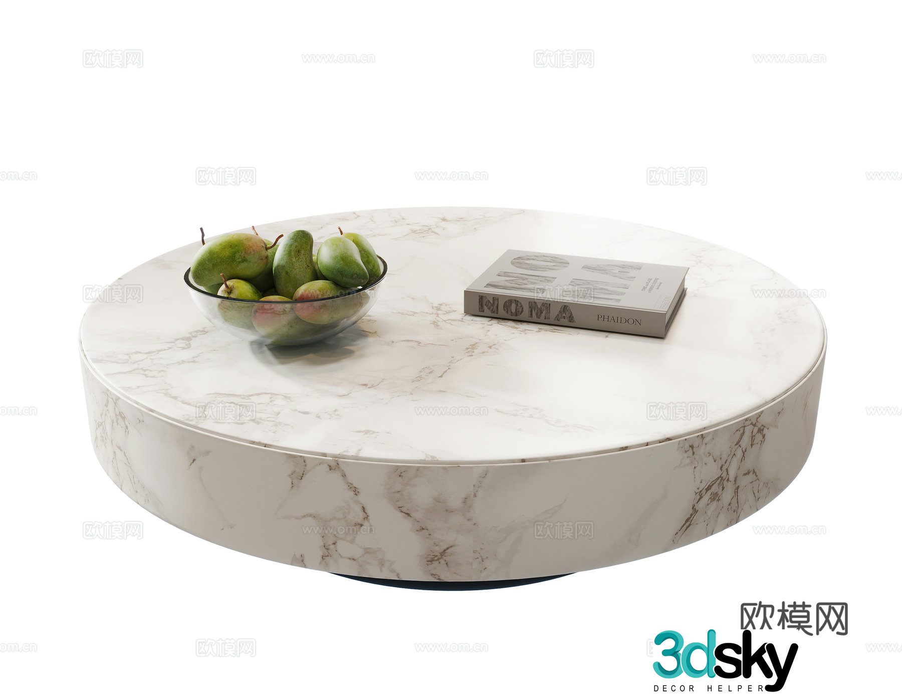 Modern coffee table marble coffee table stone coffee table round coffee table coffee table ornament 3D model
