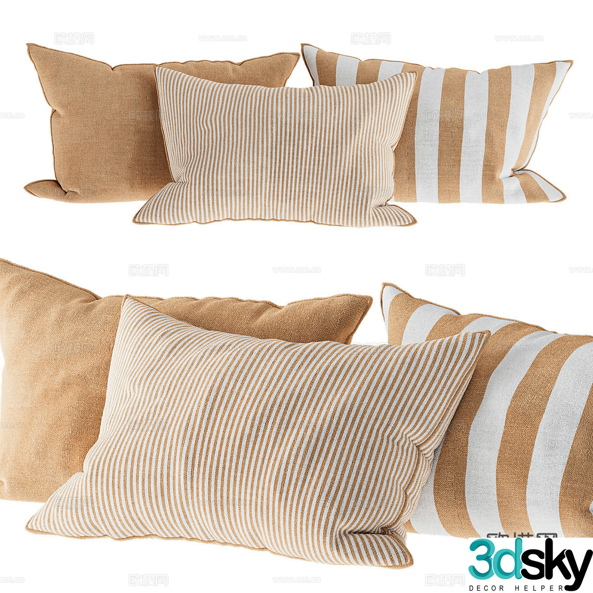 Modern cream style pillow 3d model