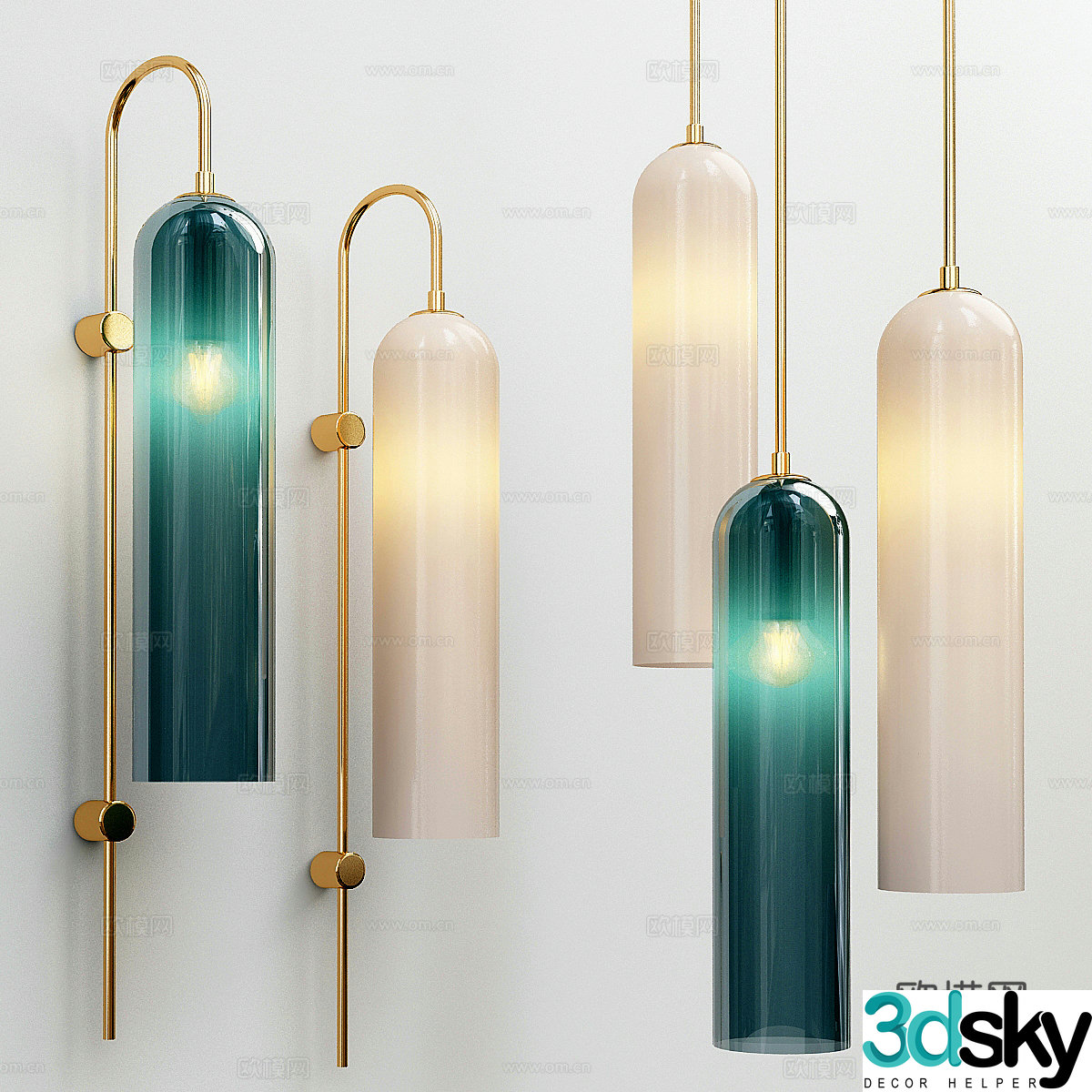 Floating minimalist lighting 3d model