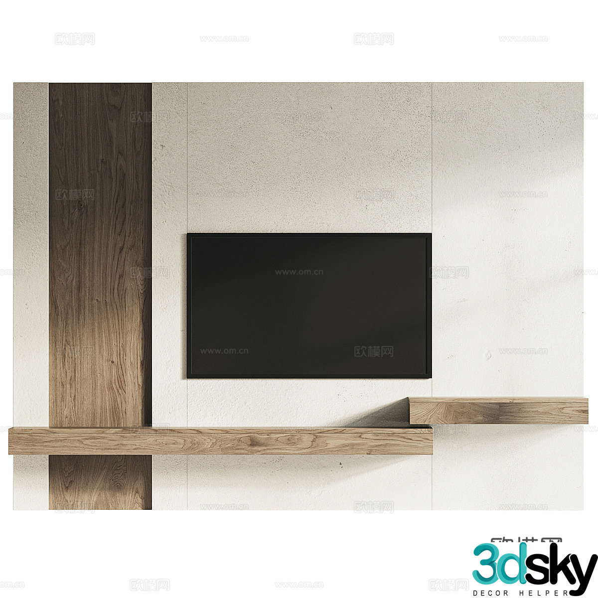 TV wall set 13d model
