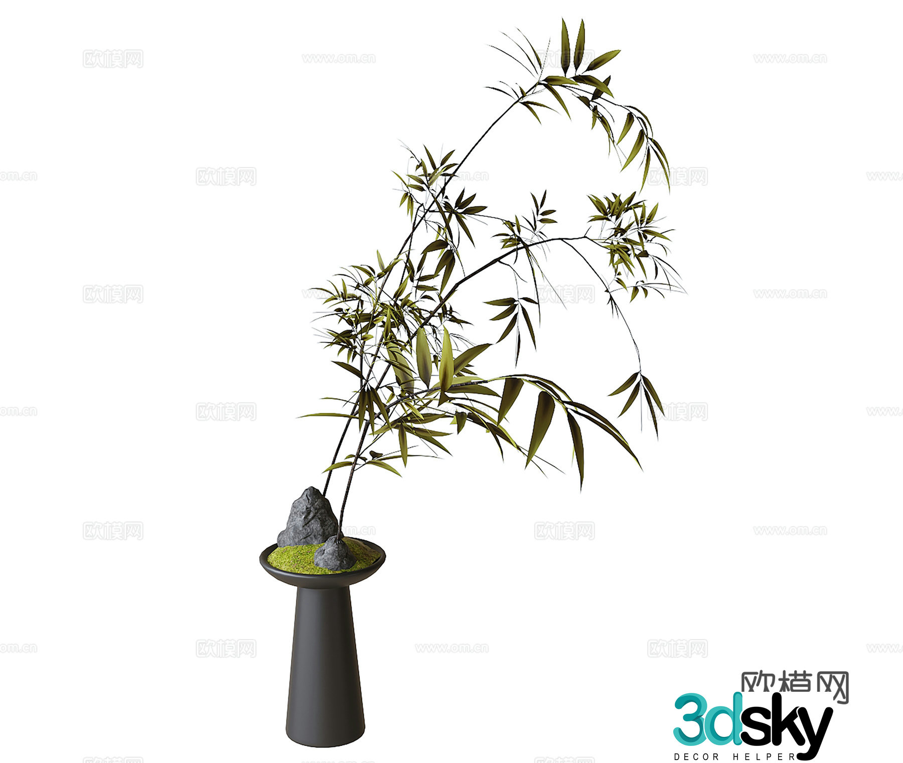 Modern plant ornaments 3d model