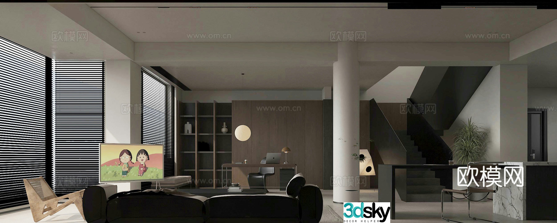 Italian living room 3d model 3d model