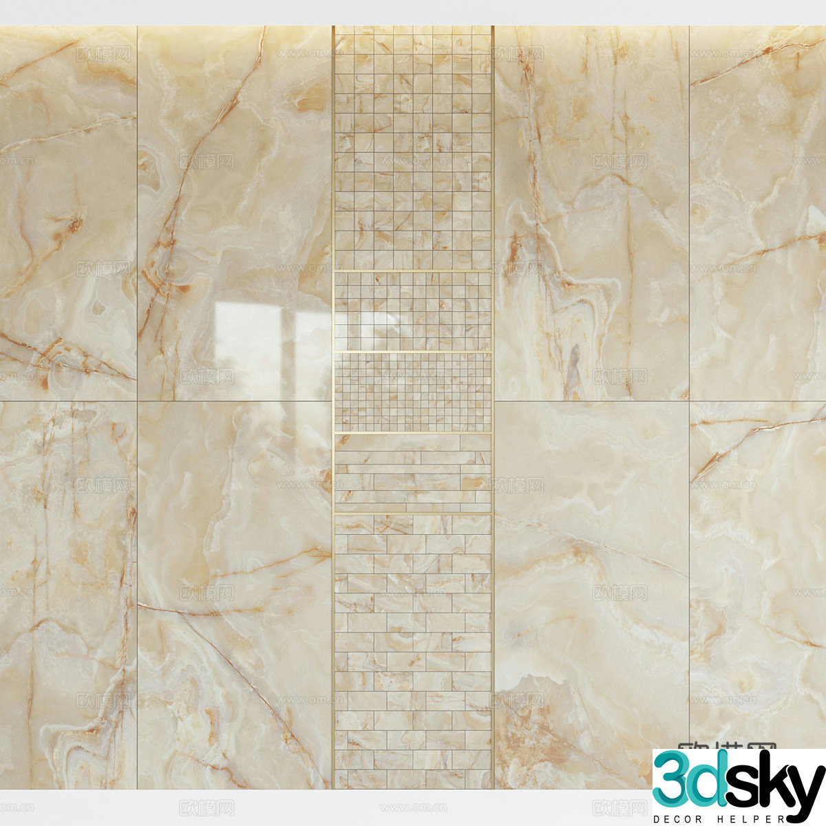 Cream-style ceramic tiles wall tiles floor tiles bathroom tiles kitchen and bathroom tiles glossy tiles luxury stone wall tiles large 3D model