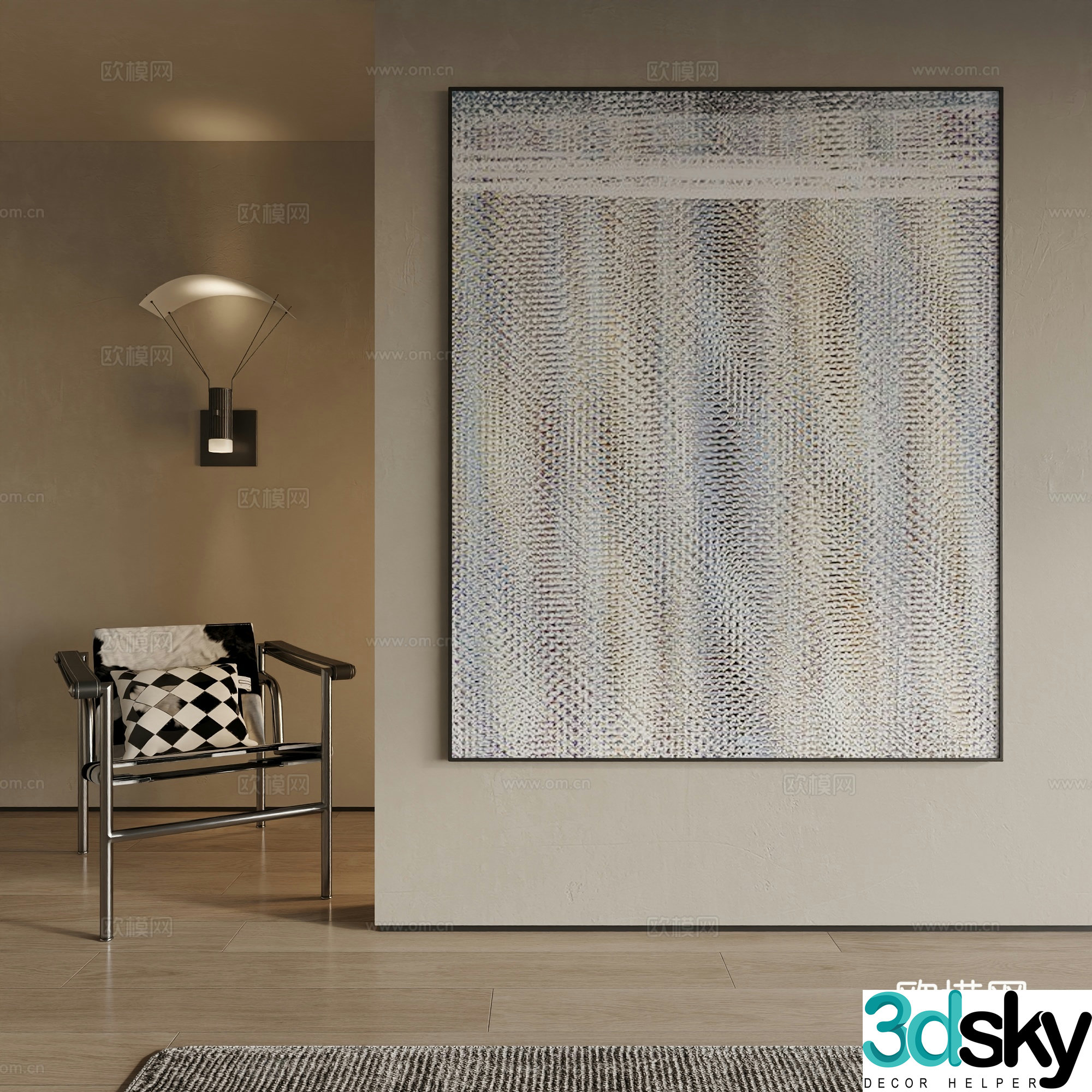 Modern decorative painting 3d model