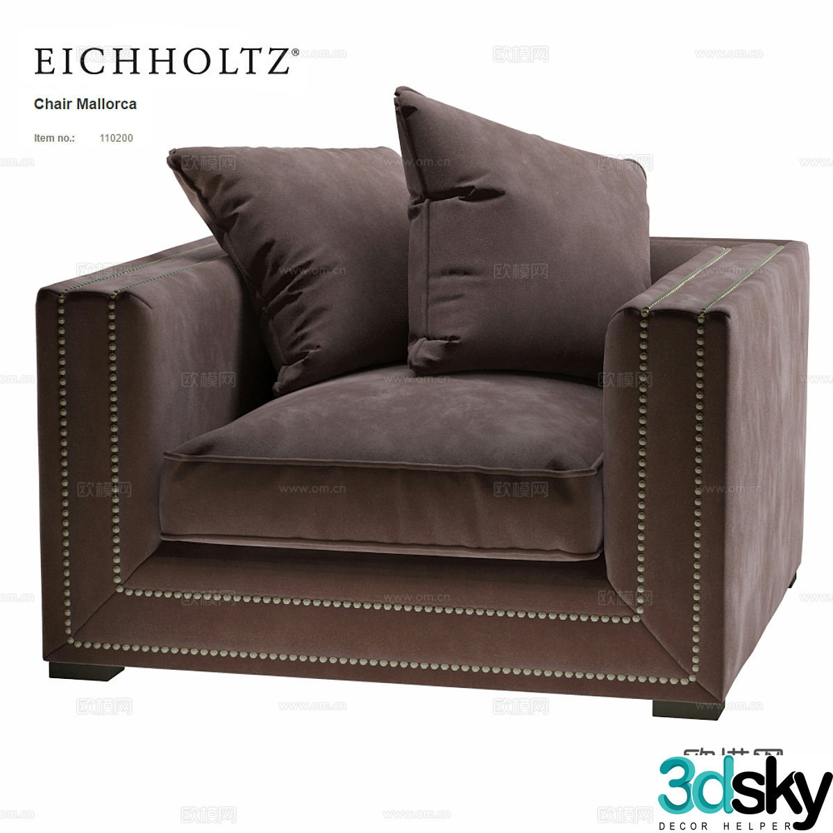 Fabric single sofa reception sofa casual sofa sofa chair lazy sofa square sofa 3d model