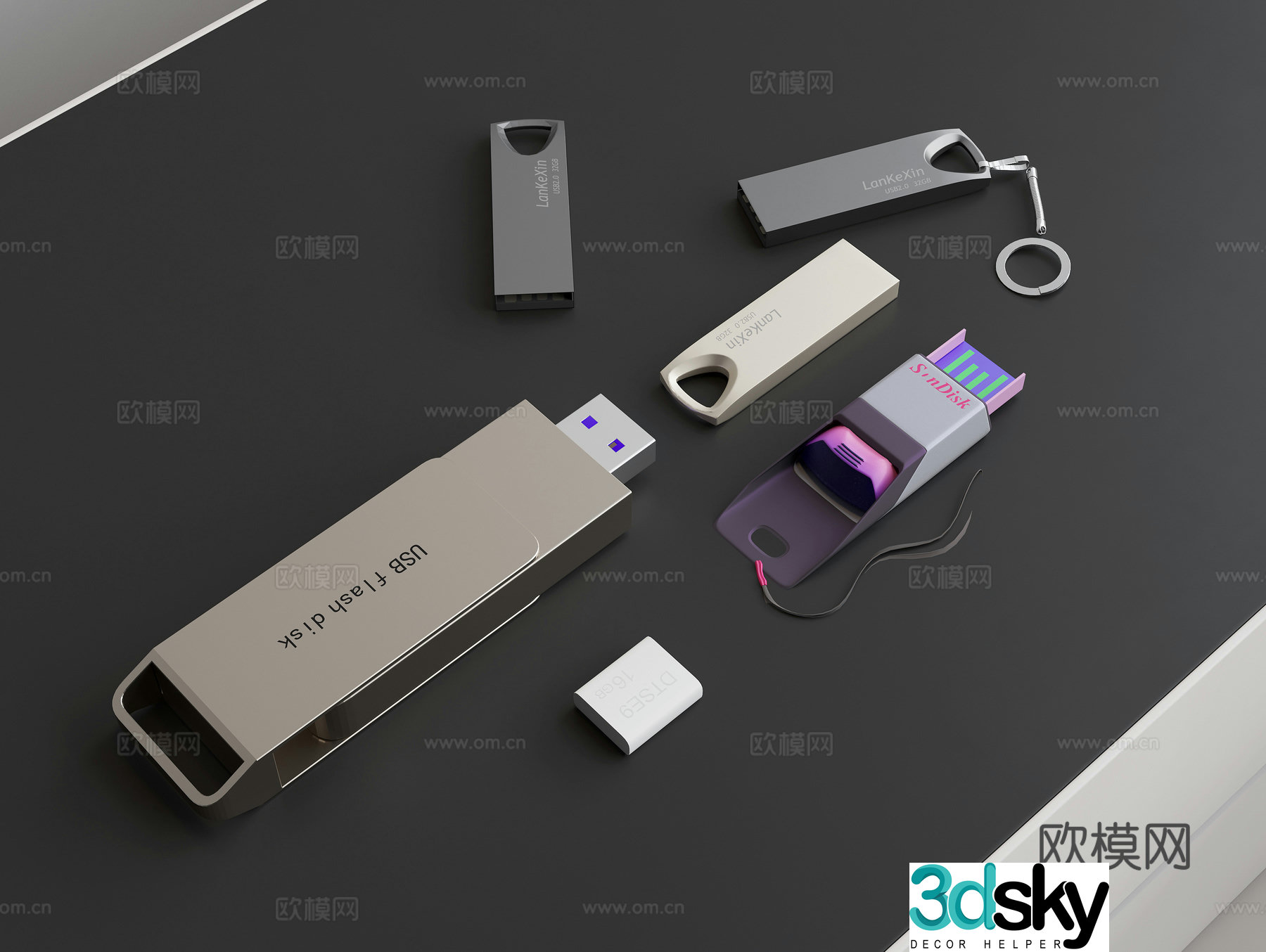 Computer USB drive storage USB drive 3D model