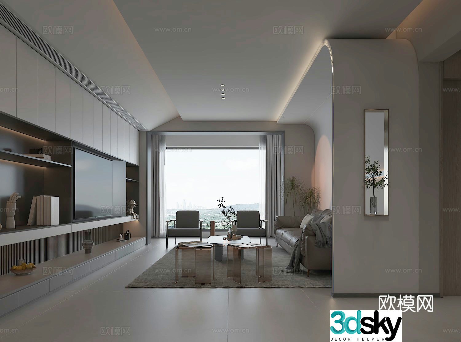 Modern living room 3d model 3d model