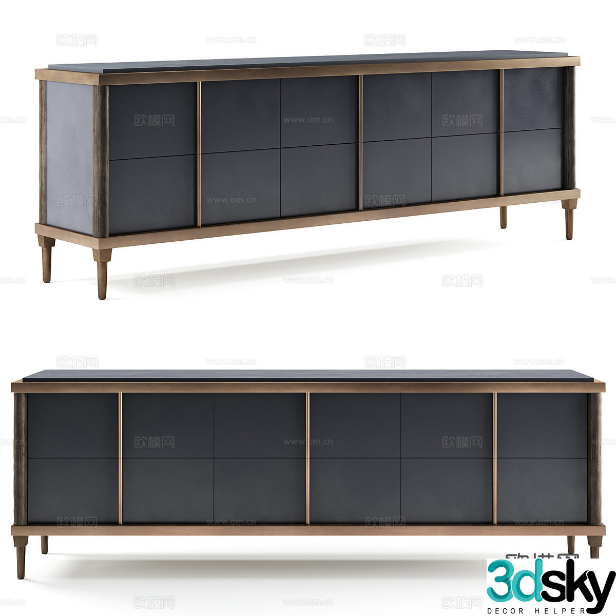 TV cabinet decorative cabinet low cabinet side cabinet storage cabinet light luxury TV cabinet medieval 3D model