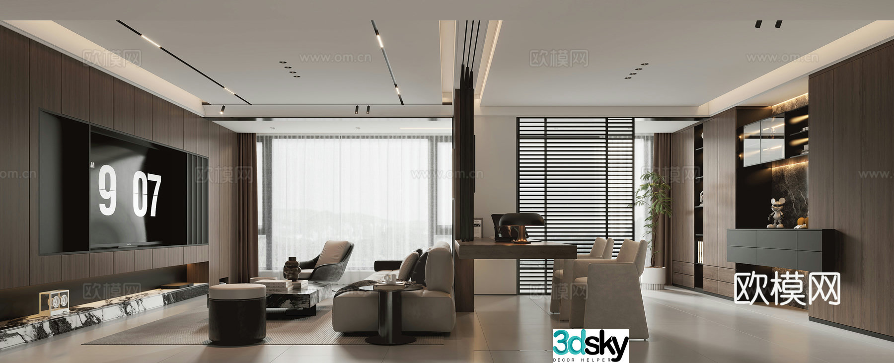Modern Italian dining room 3d model