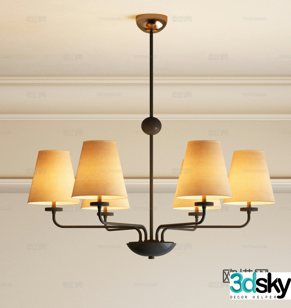 Modern medieval chandelier French medieval chandelier 3d model