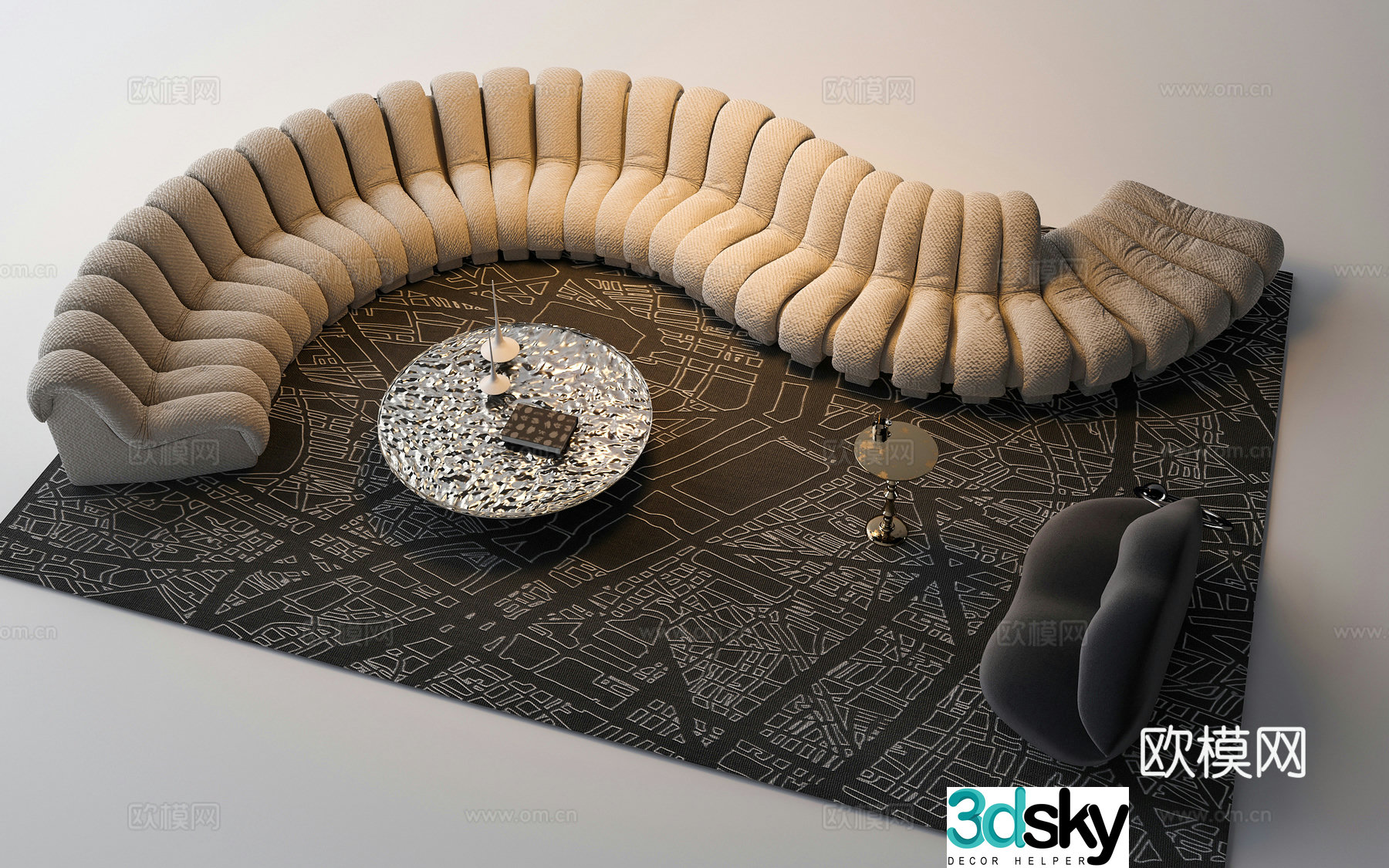 Modern sofa combination 3d model