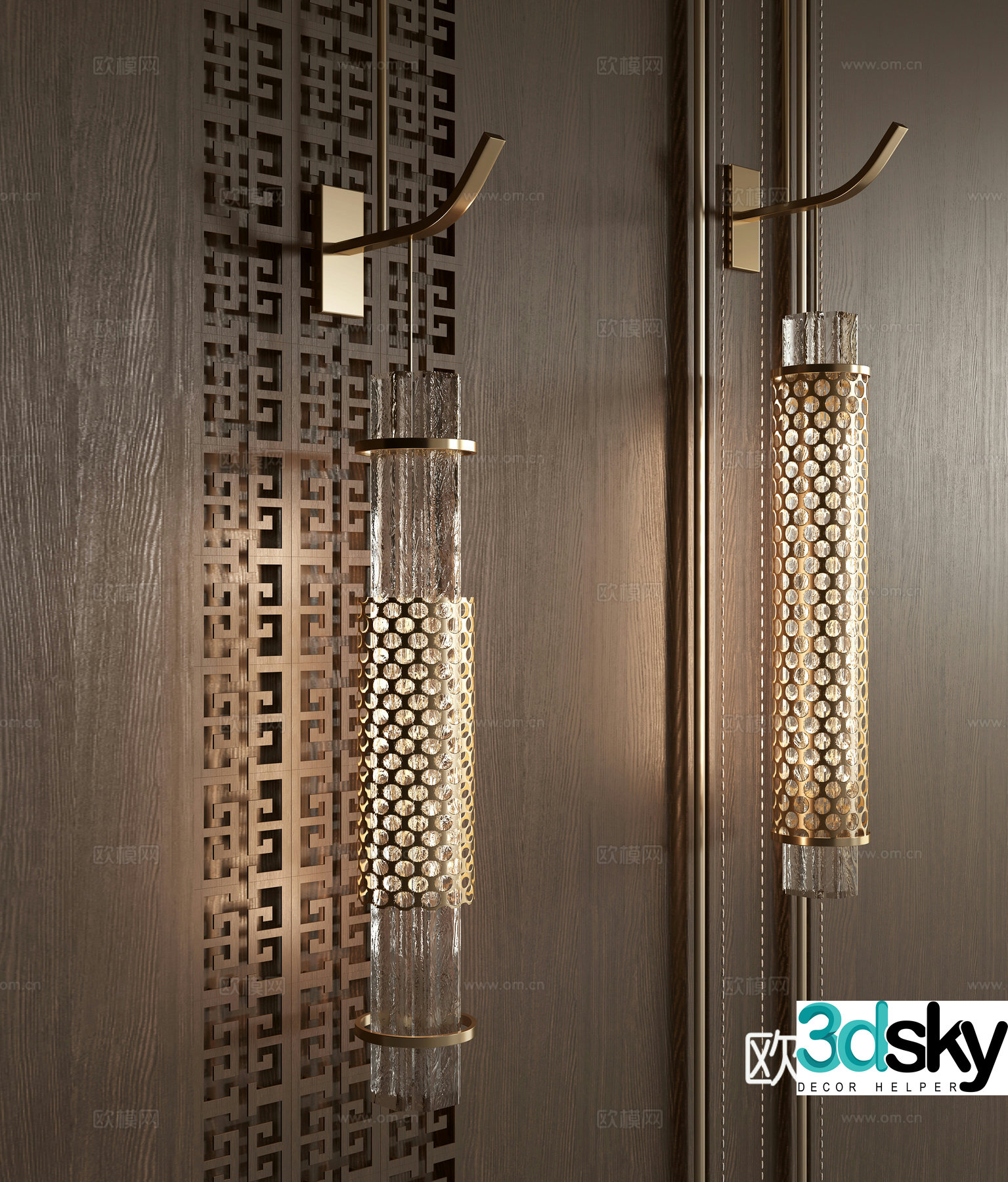 New Chinese wall light 3D model
