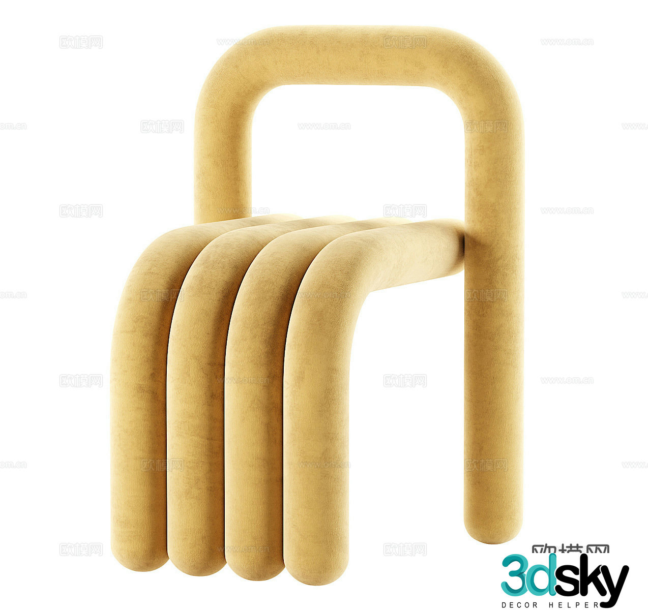 Fabric single chair Fabric dining chair Fabric book chair Simple single chair Simple book chair Extremely simple chair 3d model