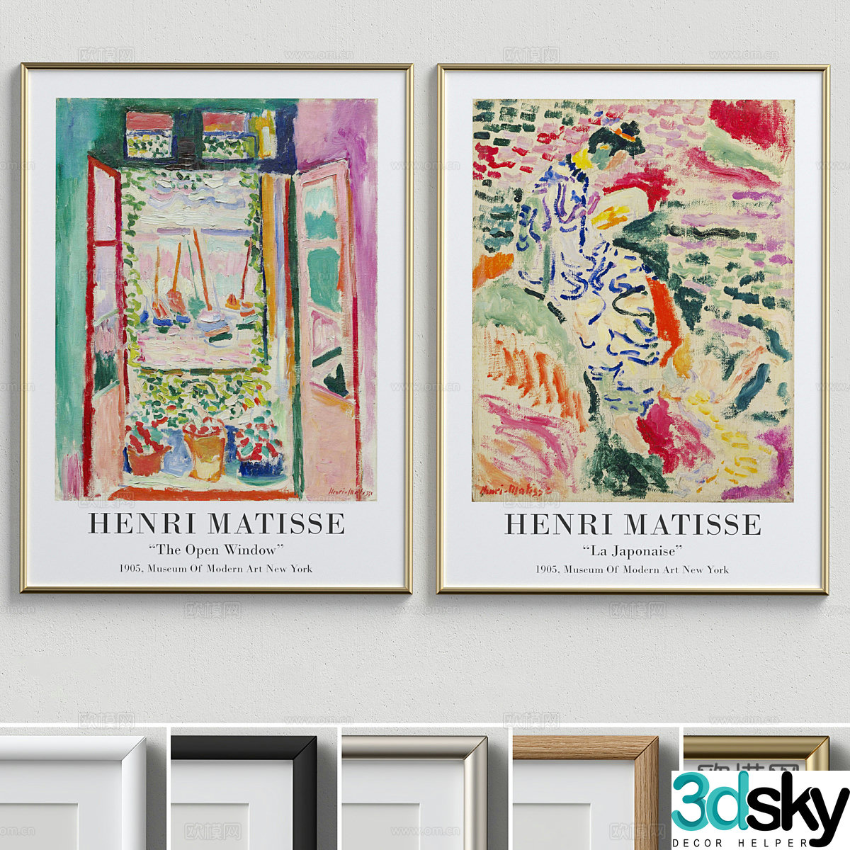 Modern Italian hanging paintings 3d model