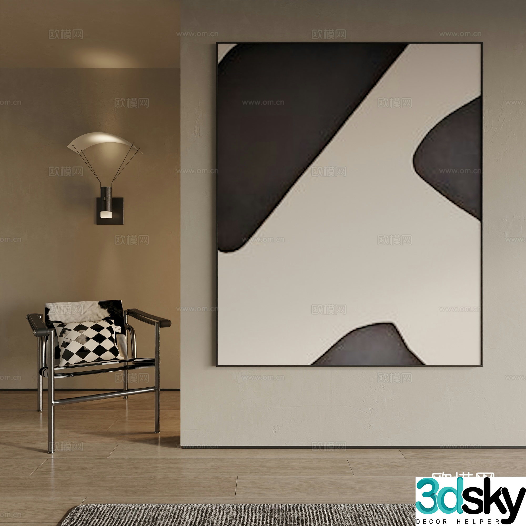 Modern decorative painting 3d model