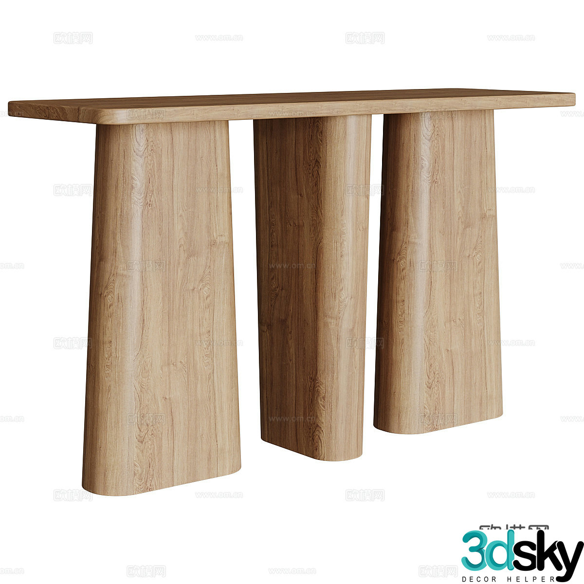 Modern Italian solid wood end viewing platform 3D model