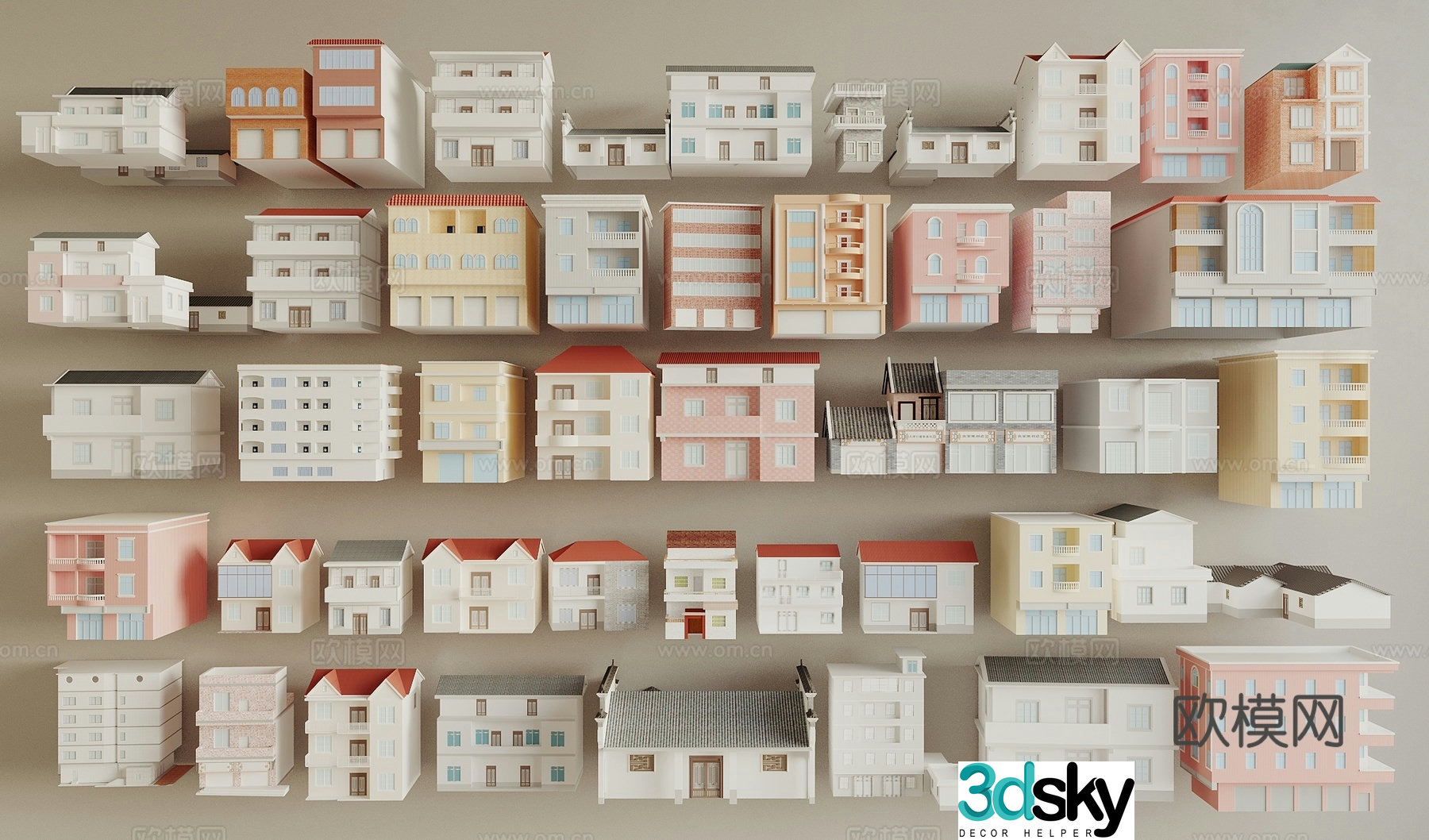 Modern residential appearance Self-built house Rural house B&B building Beautiful countryside Rural building 3D model