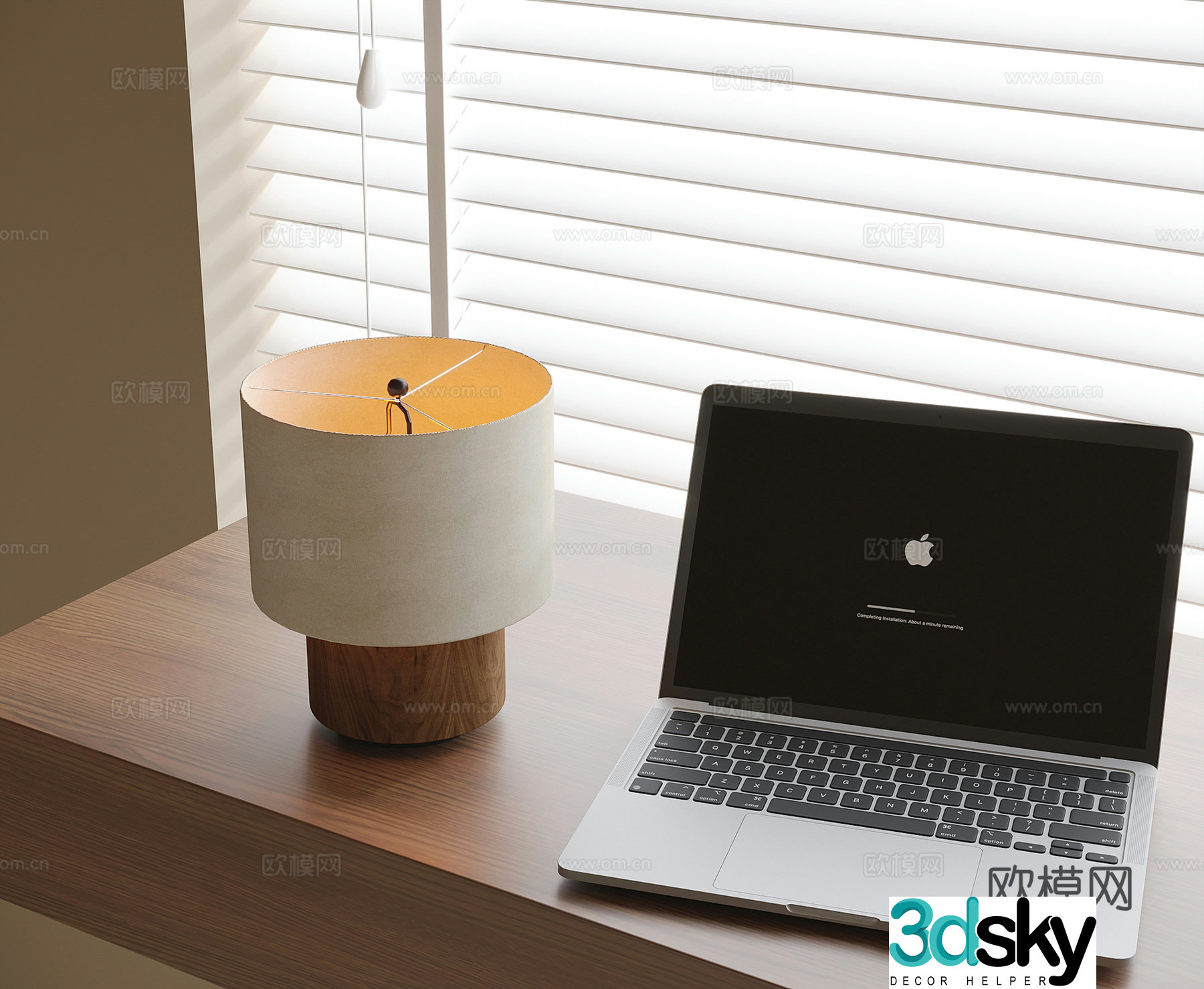 Modern desk lamp laptop 3d model
