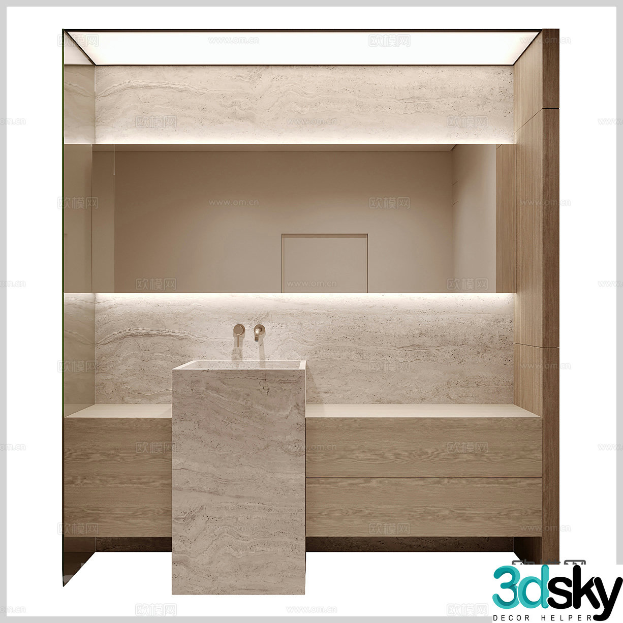 Middle-aged bathroom cabinet bathroom mirror public bathroom cabinet public bathroom cabinet public bathroom cabinet public toilet stone 3d model