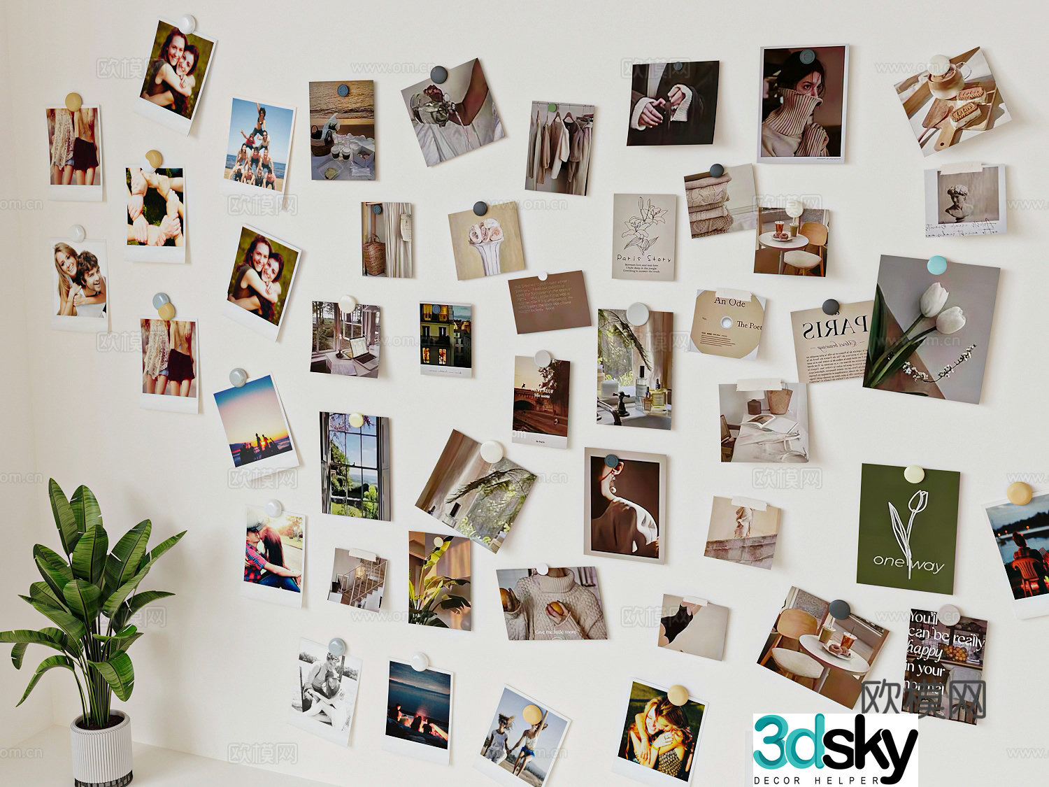 Modern photo wall 3d model