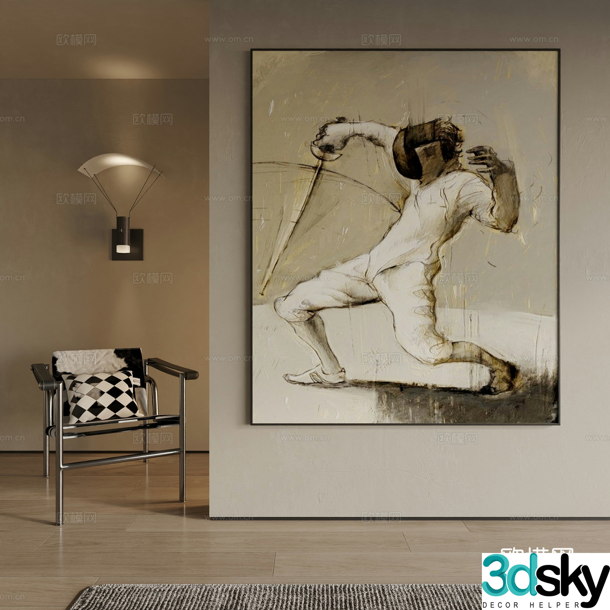 Modern decorative painting 3d model