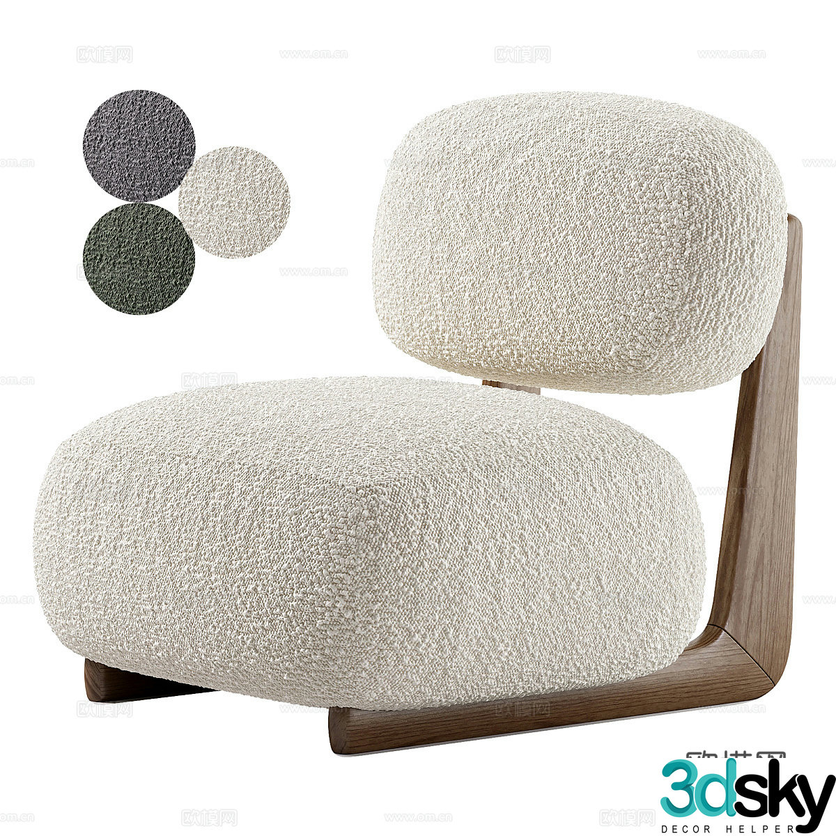 New Chinese Didsbury Accent Leisure Chair 3D Model
