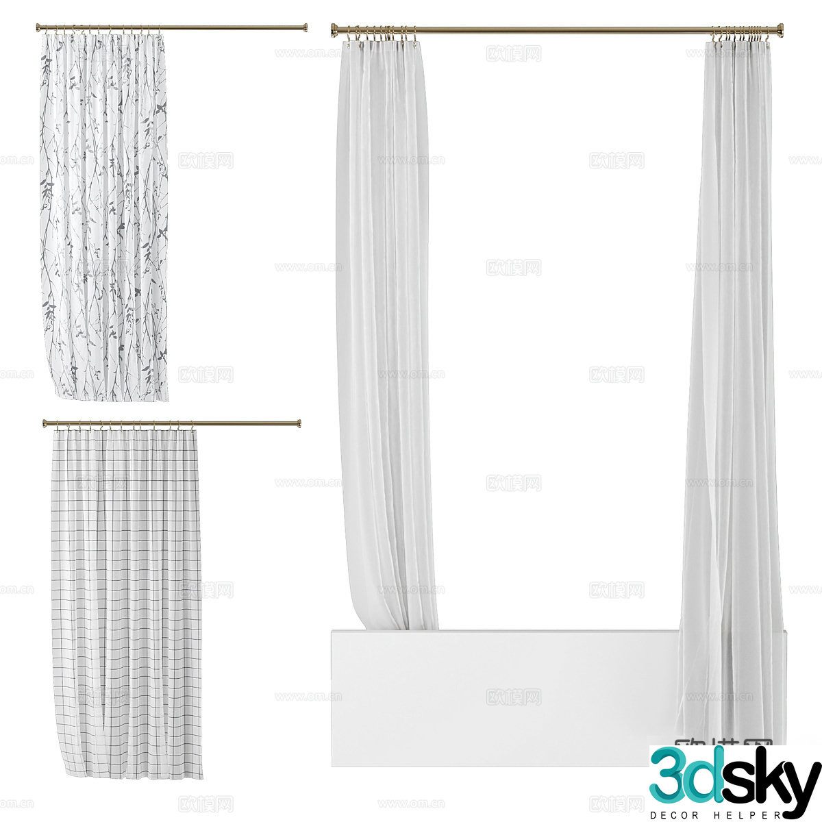 Bathroom curtain 3d model