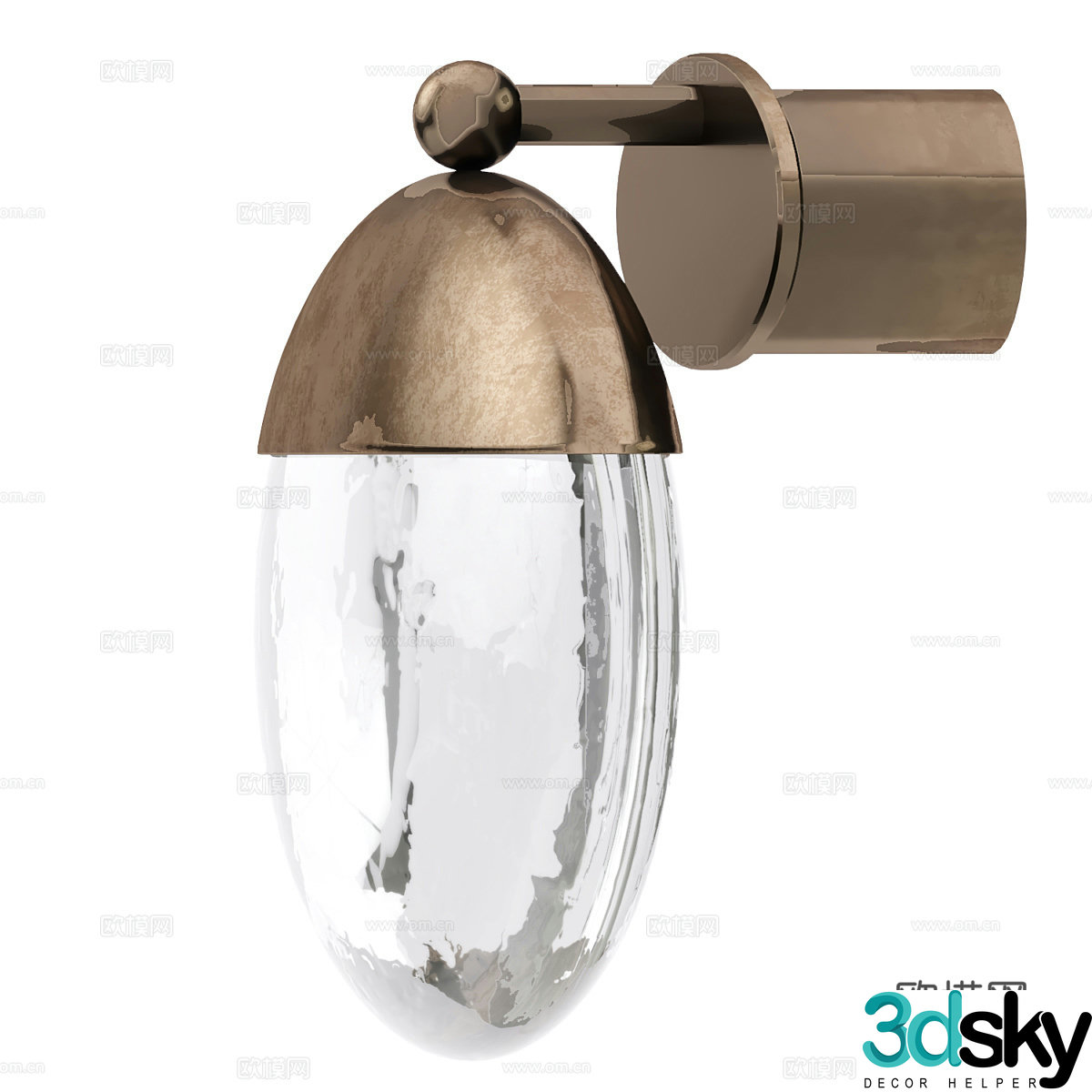 New Chinese light luxury Ochre Gaia wall light 3d model