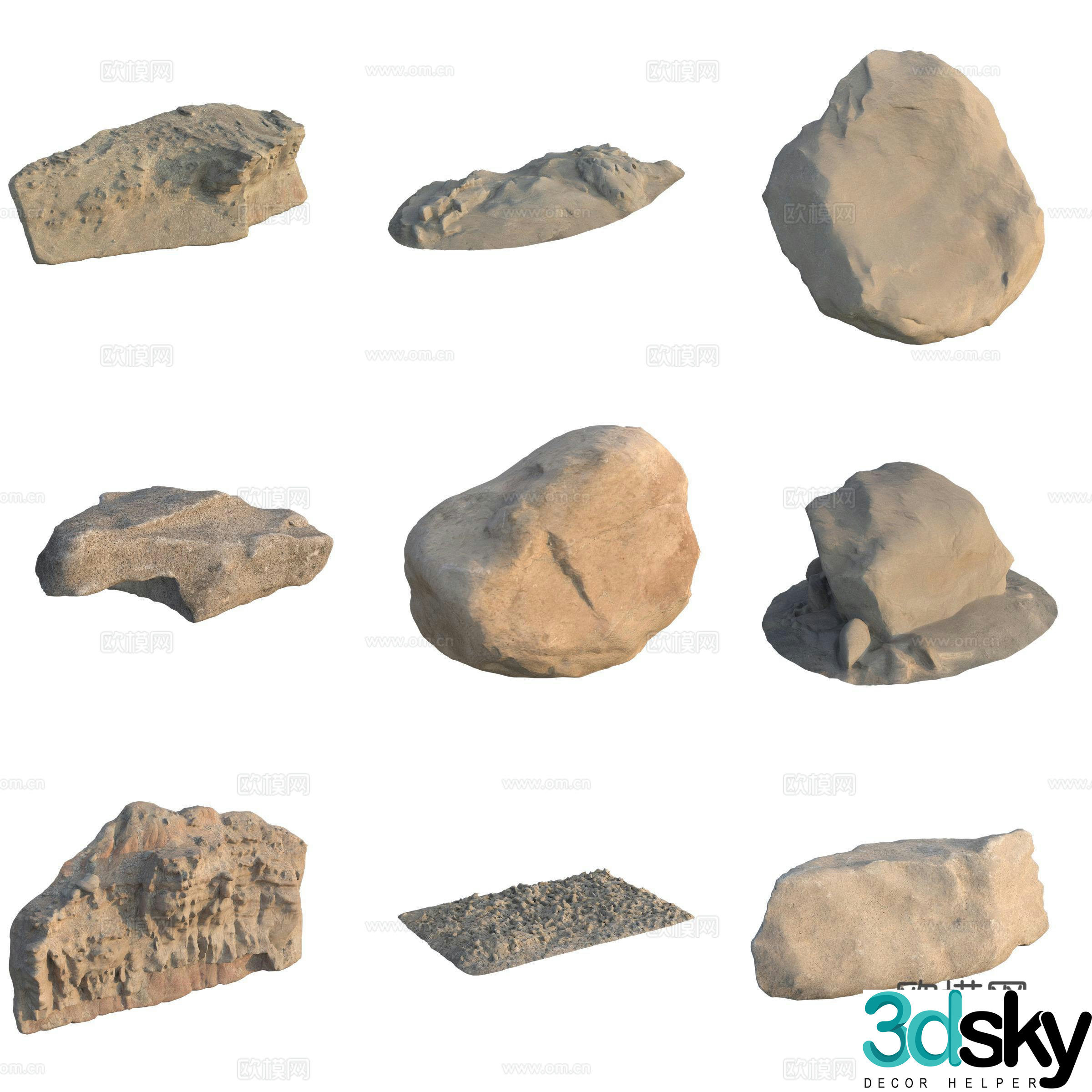 Sandstone stone 3d model