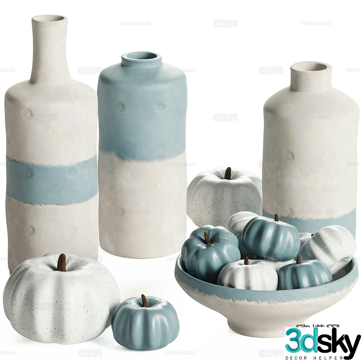 New Chinese Pottery Barn Mallory Clay pot vase 3D model